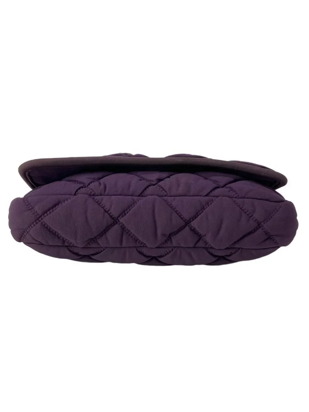 Chanel Shoulder Bag Bubble Quilt Purple Flap Chain Silver